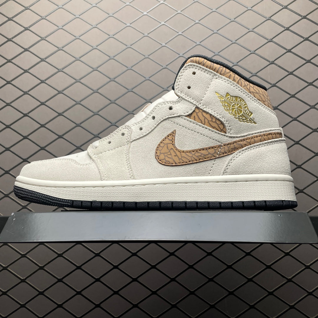 Air Jordan 1 Mid Brown Elephant