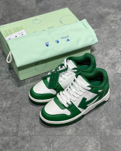 OFF-WHITE Out Of Office OOO Low Tops Green White