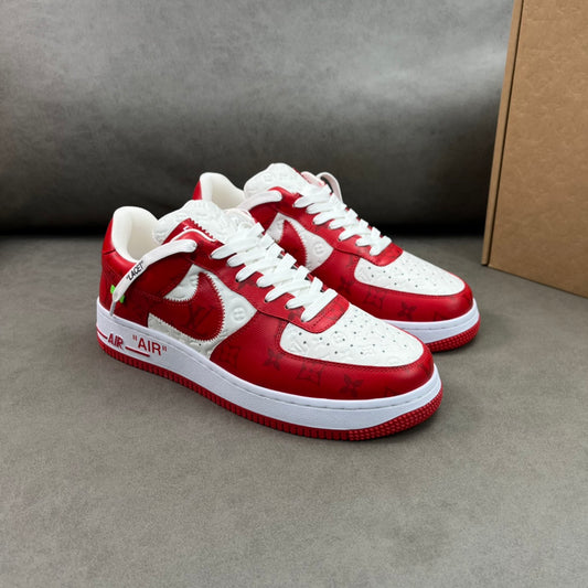 Louis Vuitton x Nike Air Force 1 Low White Comet Red